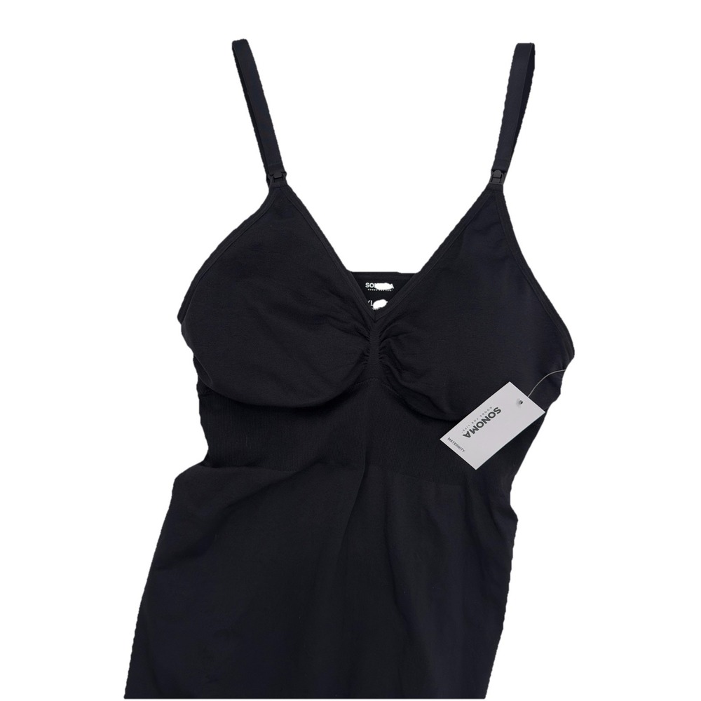 Maternity Sonoma Seamless Nursing Cami Tank‎ Top Women's Size XL Black NEW